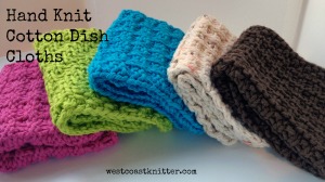 hand knit cotton dish cloths
